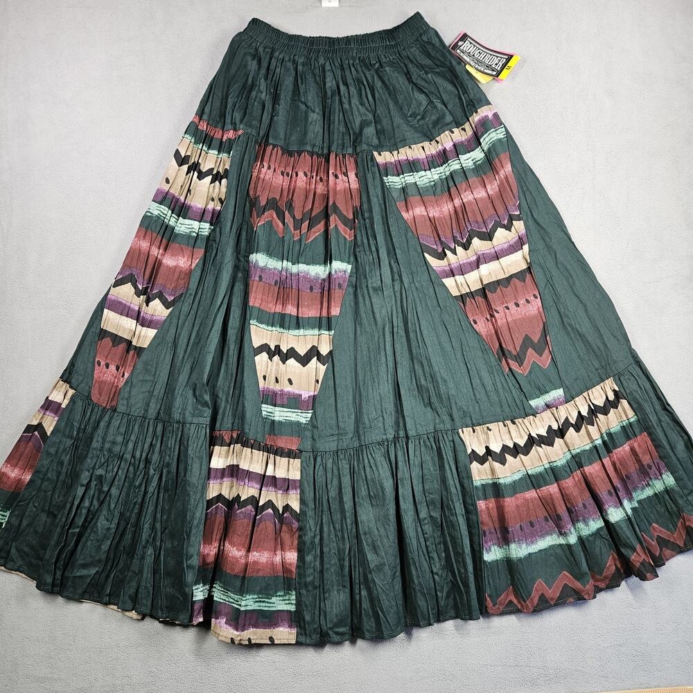 Vintage Circle T Skirt Womens Medium Western Maxi Boho Prairie Aztecโ USA NOS